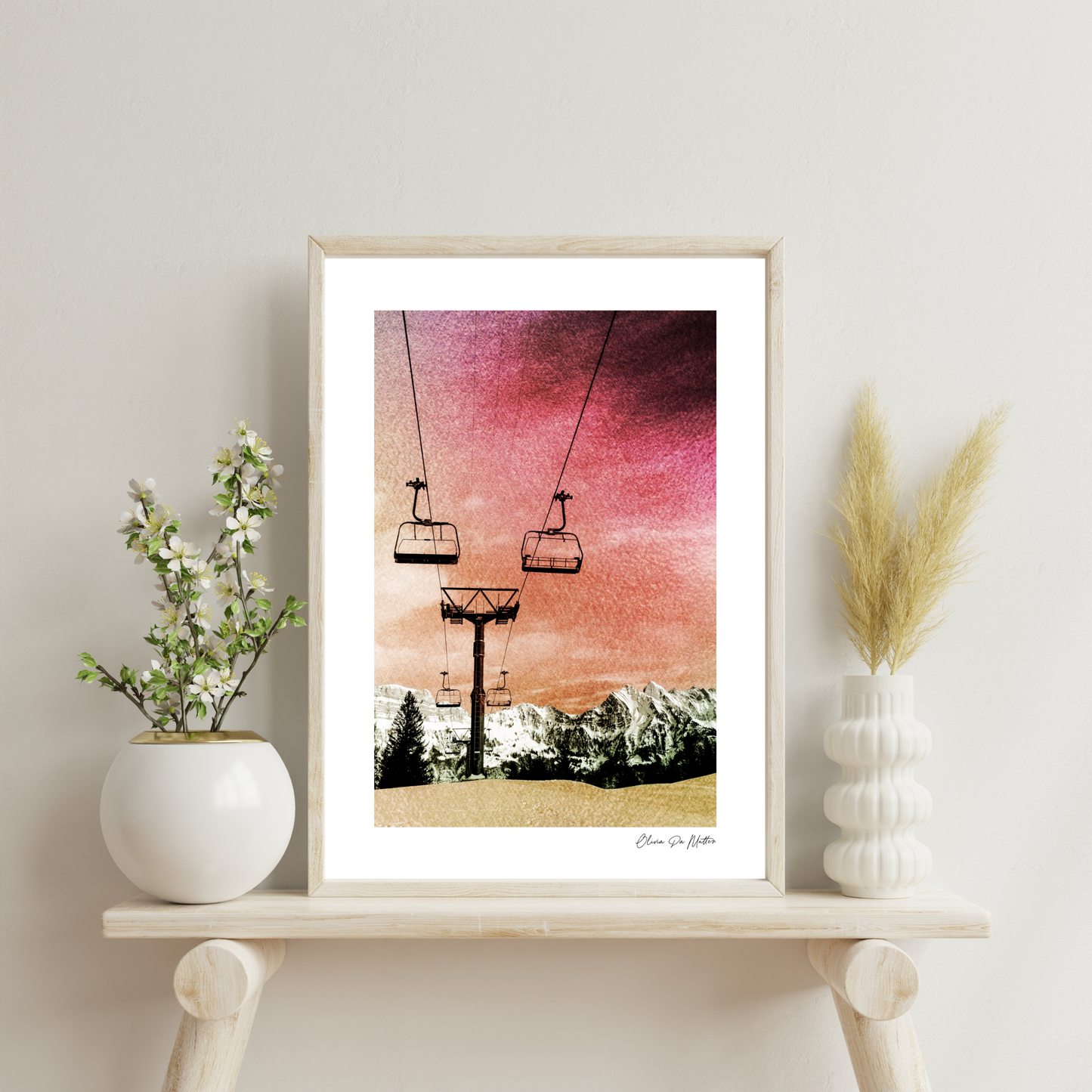 Sessellift im Abendrot