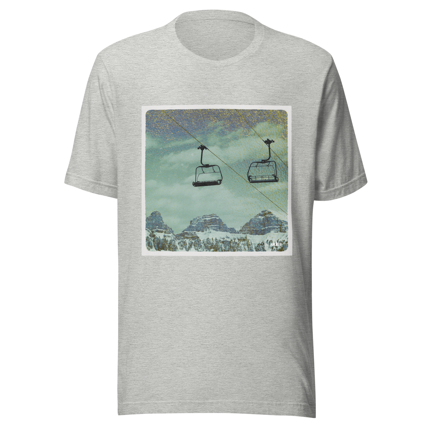 Männer T-Shirt Sessellift grau