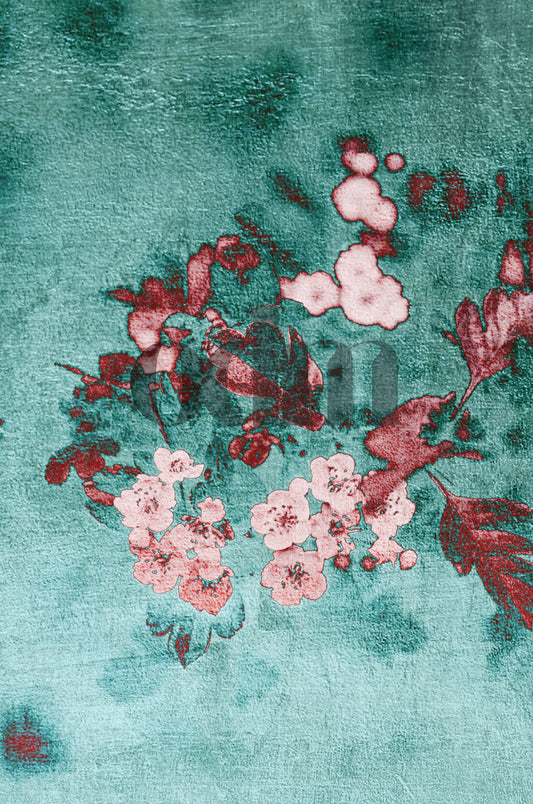 Blumen-Türkis-Rosa-Negativ
