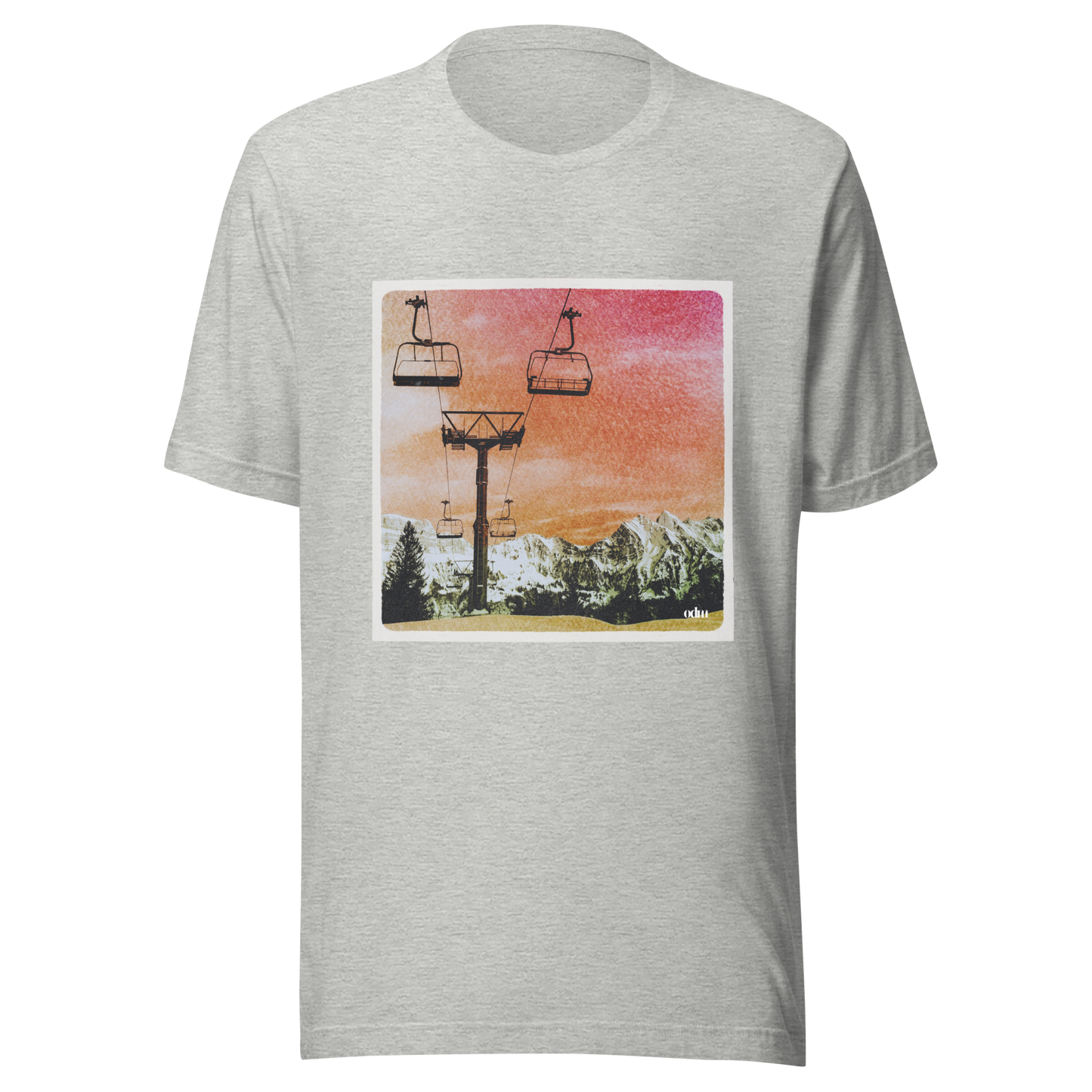 Männer T-Shirt Sessellift rot