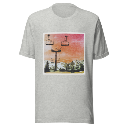Männer T-Shirt Sessellift rot