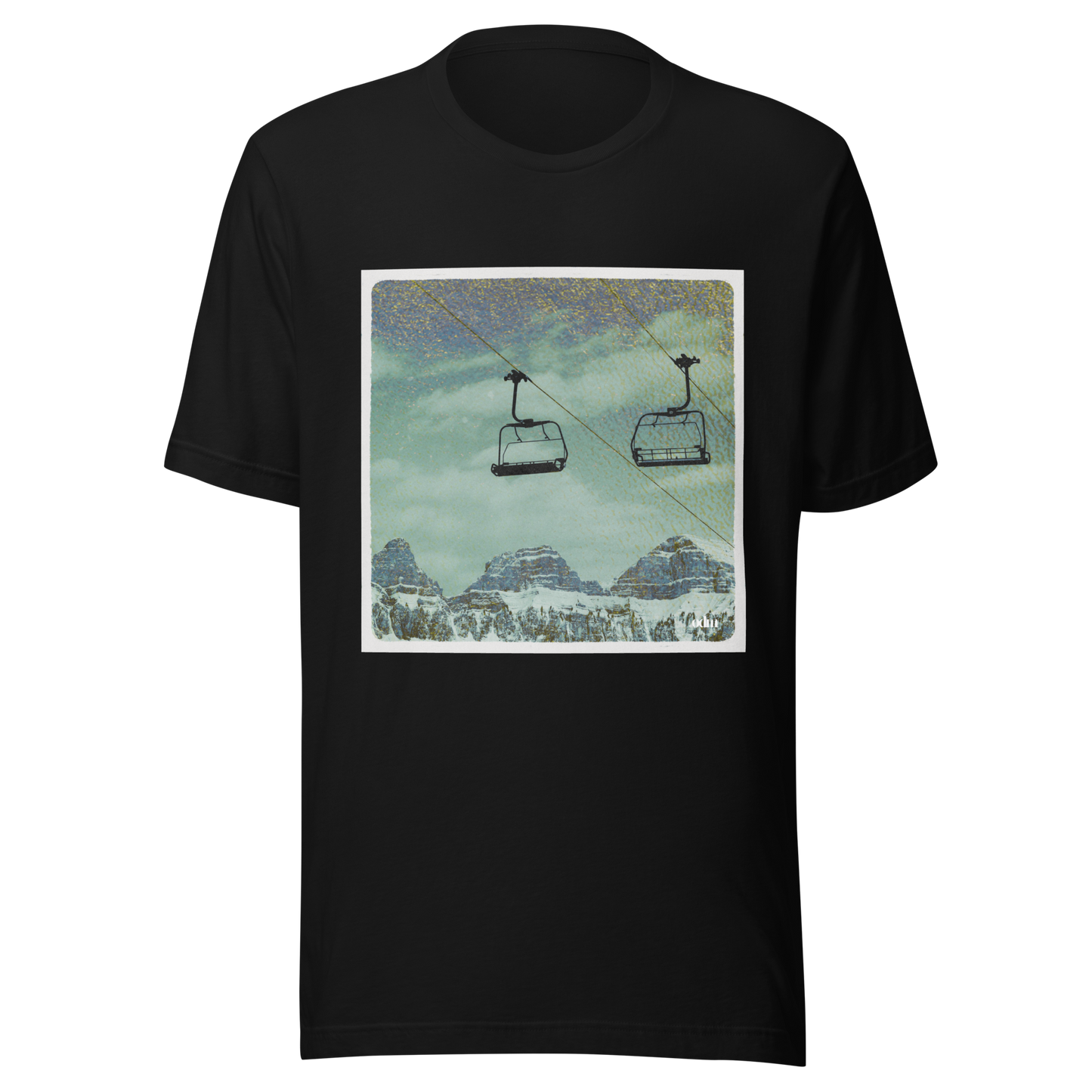 Männer T-Shirt Sessellift grau