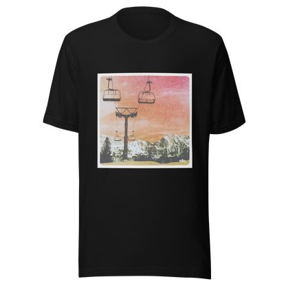 Männer T-Shirt Sessellift rot
