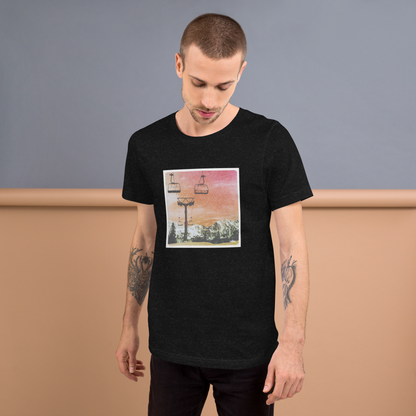 Männer T-Shirt Sessellift rot