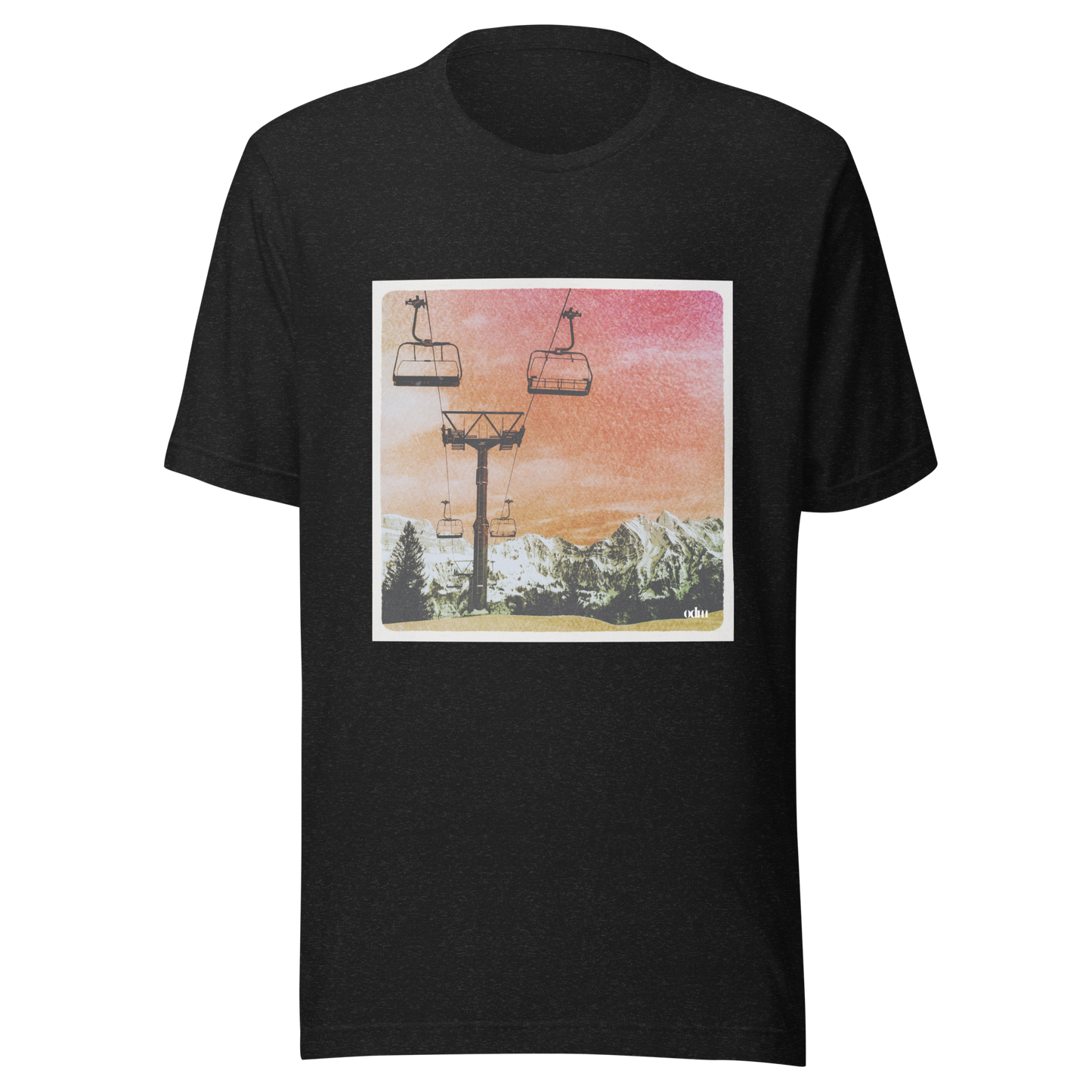 Männer T-Shirt Sessellift rot