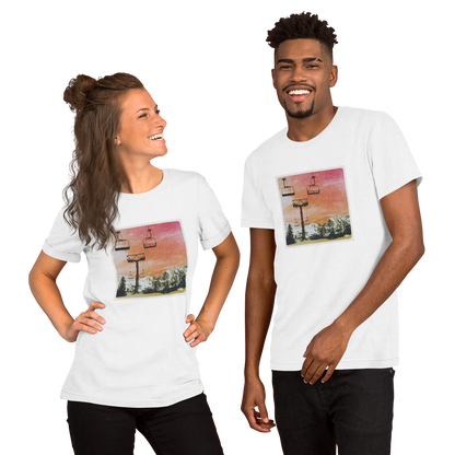 Männer T-Shirt Sessellift rot