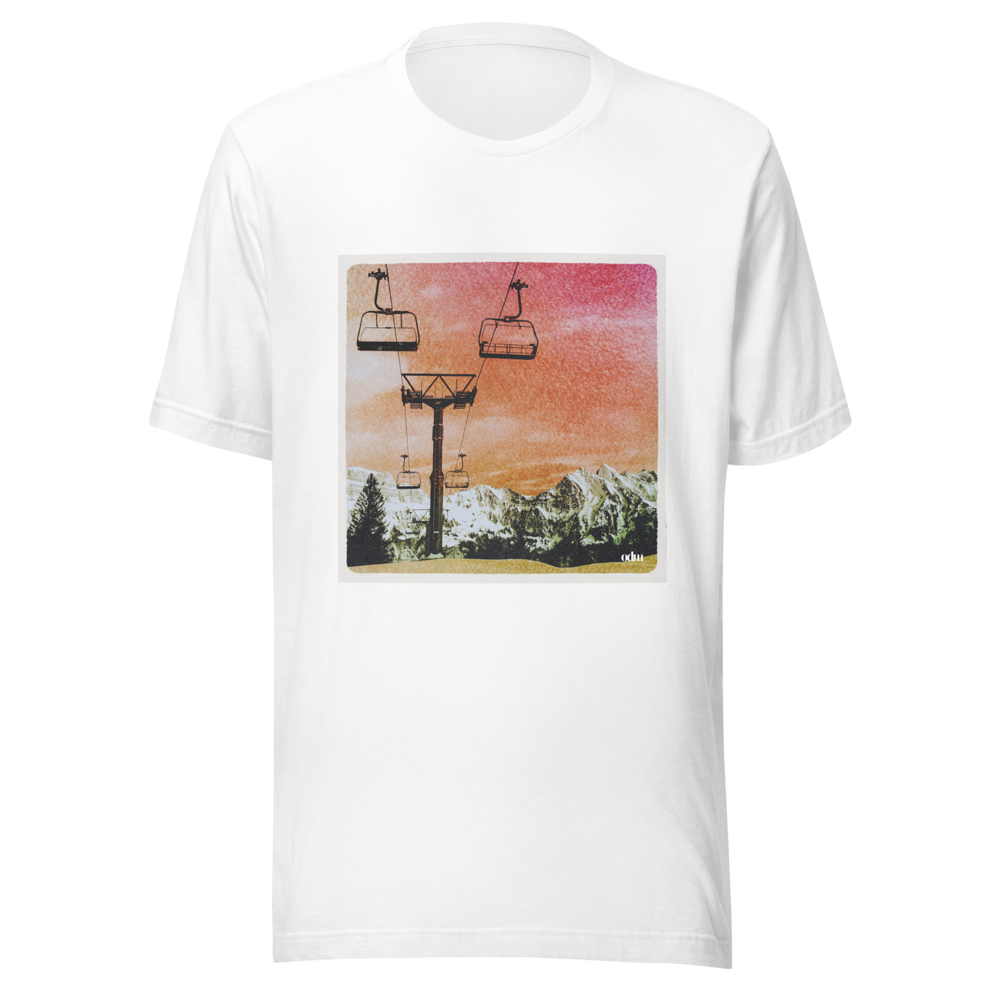 Männer T-Shirt Sessellift rot