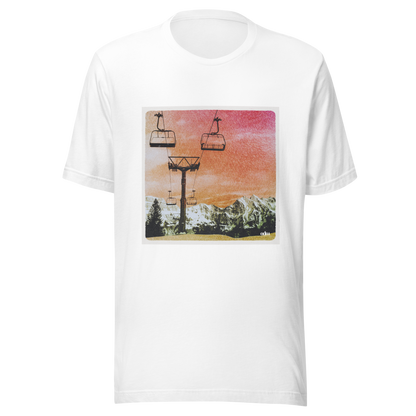 Männer T-Shirt Sessellift rot